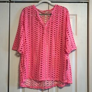 Lulu-B Hot Pink Short Sleeved Top